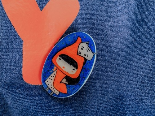 Orange Riding Hood Pin