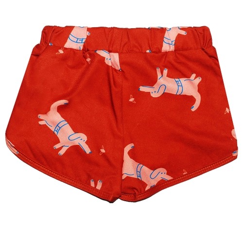 Shorts - brown with puppies pattern