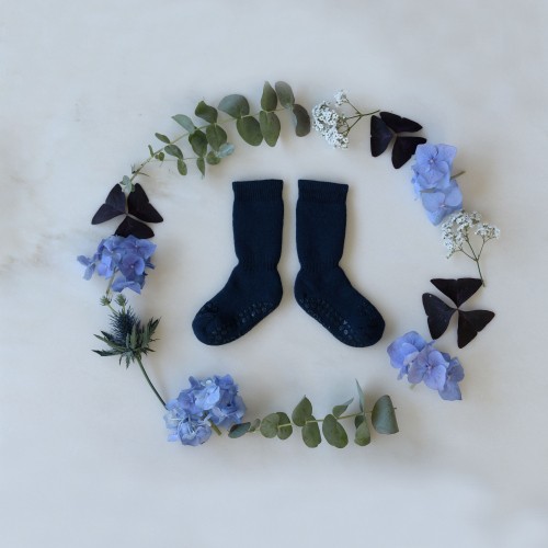 Non-slip socks - navy blue