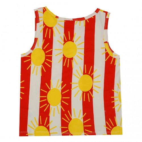 Striped children's tank top with a sun pattern
