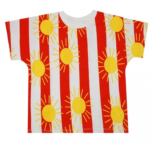 Striped children's t-shirt with a sun pattern