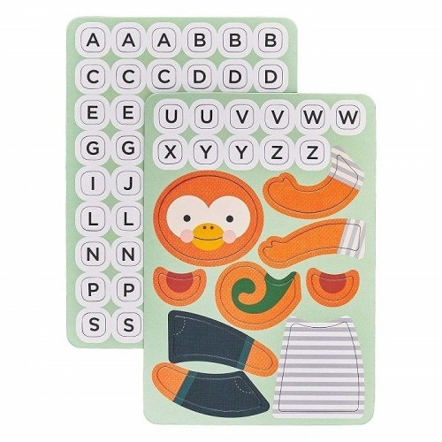 Word game with a magnetic monkey