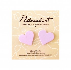 Heart Earrings - pale pink