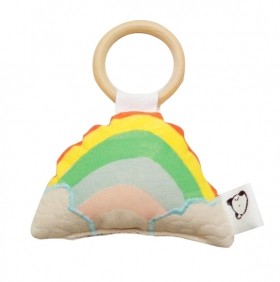 Handmade eco-friendly rattle - rainbow