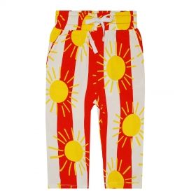 Children's red stripe pants with side pockets