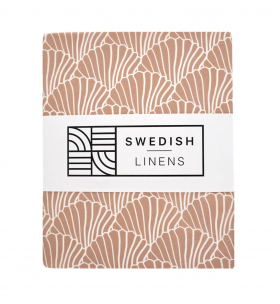 Swedish Linens Fitted Sheet Crib Seashells 60 x 120 cm - Terracotta Pink