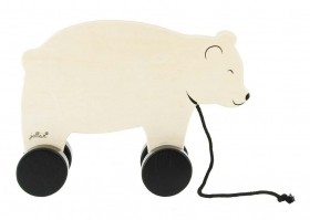 Wooden pull bear toy