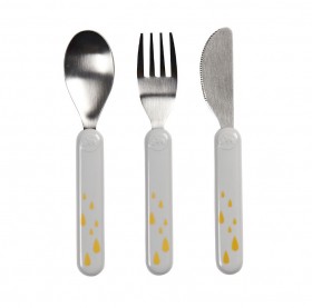3 pc cutlery set - grey 