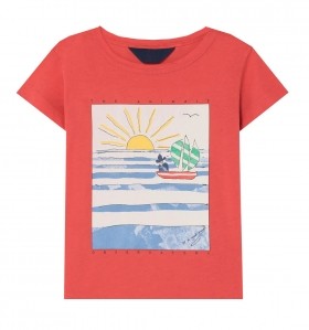 Children's t-shirt with an illustration of a sunset