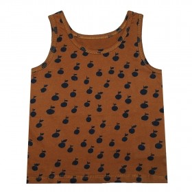 Children's tank top with an apple pattern - brown