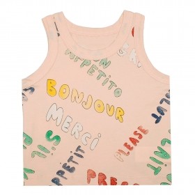 Children's tank top with a type pattern