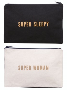 Super Sleepy / Super Woman - Double-sided Pouch