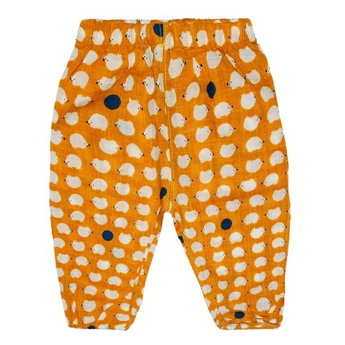 Бебешки панталони в оранжев десен