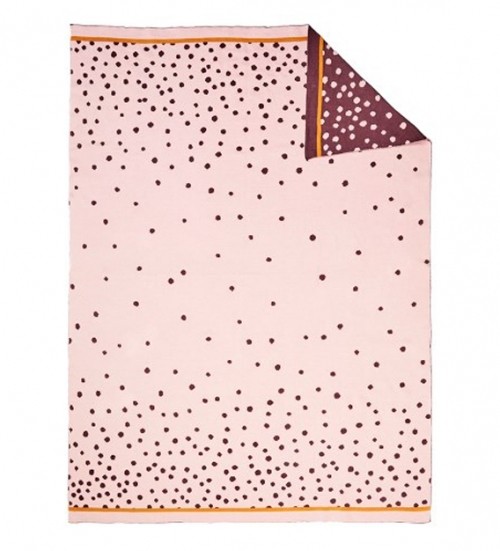 Плетено одеяло на точки - розово