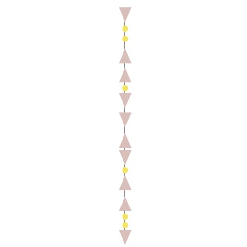 Хартиен гирлянд триъгълник в златно и  лилаво