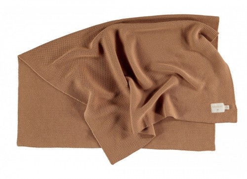 Натурално плетено бебешко одеяло - бисквита
