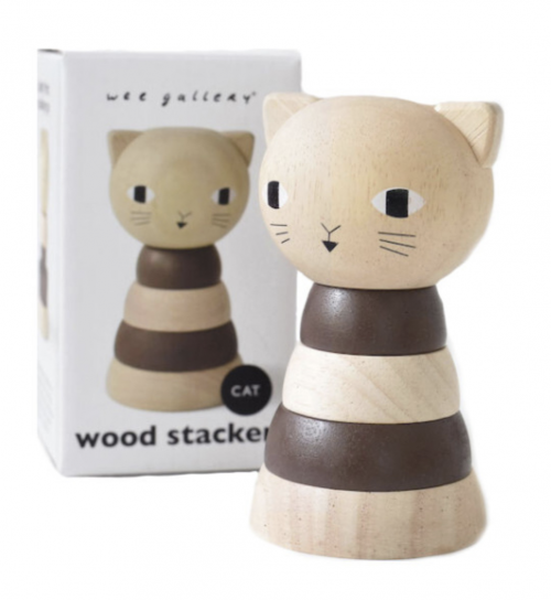 Дървен стакер - котка
