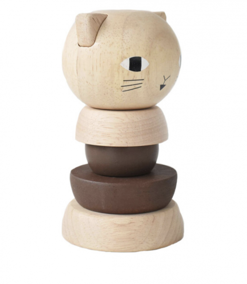 Дървен стакер - котка