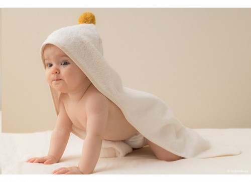 Nobodinoz бебешко хавлиено наметало за след баня - натурално