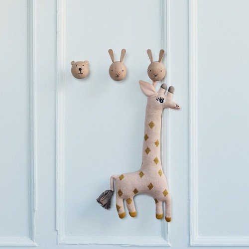 Играчка възглавница жираф бебе Гуги - розово и кехлибар