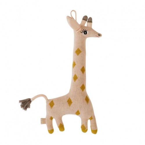 Играчка възглавница жираф бебе Гуги - розово и кехлибар