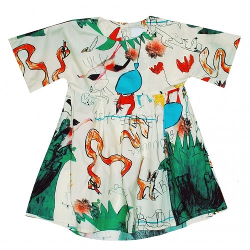 Детска рокля с абстрактен десен