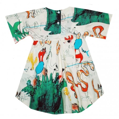 Детска рокля с абстрактен десен