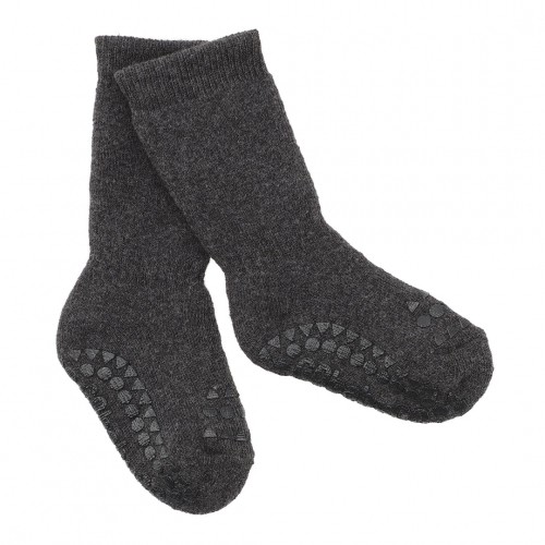 Неплъзгащи се чорапи - тъмно сив меланж