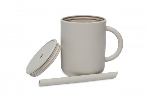 Drinking cup with silicone straw - nougat
