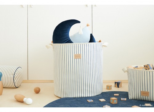 Odéon toy bag - blue thin stripes natural