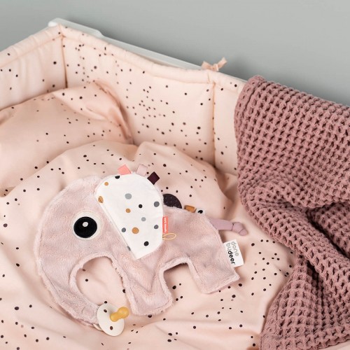 Голям обиколник за бебешко легло с връзки - 350 см точки бледо розово