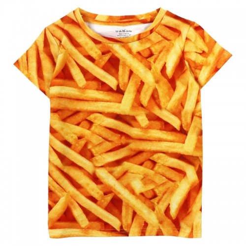 Детска тениска с десен на пържени картофи