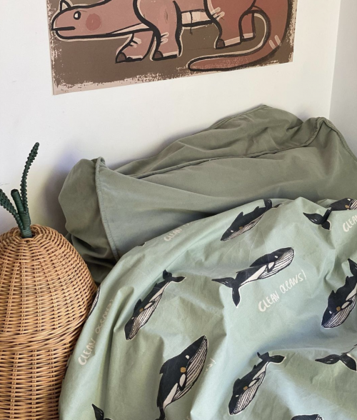 Studio Loco комплект спално бельо от органичен памук и плакат - кит
