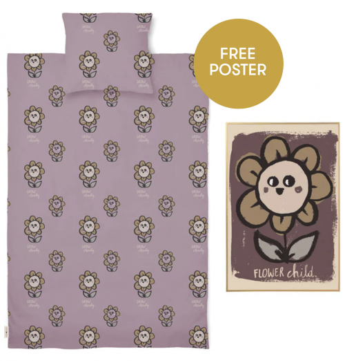 Studio Loco organic cotton duvet cover & poster set - floral