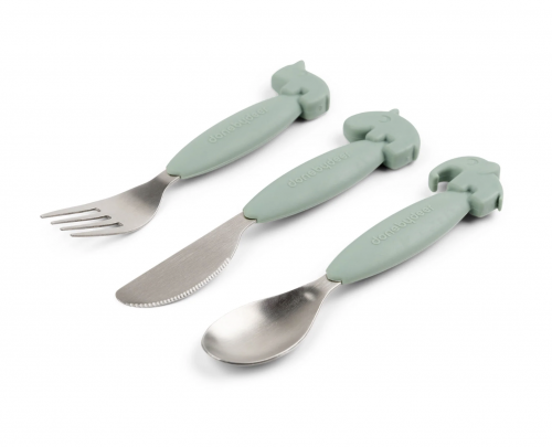 YummyPlus easygrip cutlery set Deer friends , green
