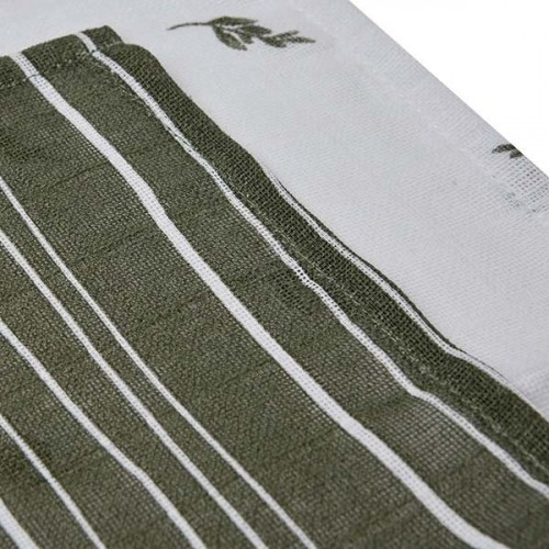 Комплект малки кърпи за лице от органичен муселин, райе и маслина - листно зелено, 2 бр
