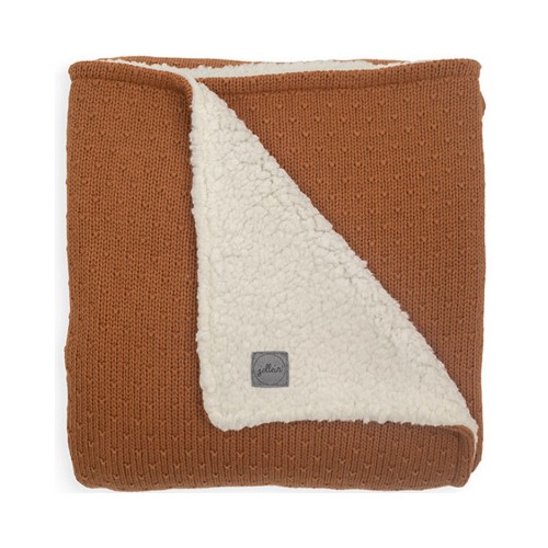Blanket crib 75x100cm bliss knit teddy - caramel