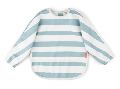 Sleeved pocket bib Stripes - blue