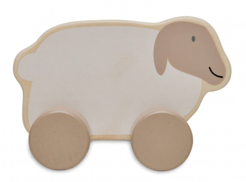 Wooden toy car - farm lamb