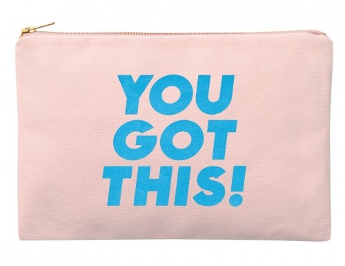 " You Got This" - голям несесер-чанта от естествено розово платно