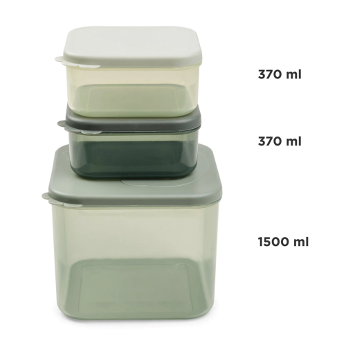 Комплект големи контейнери за съхранение на храна - Елфи, зелено