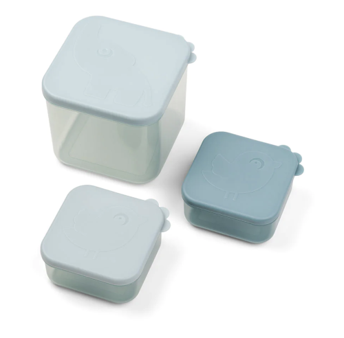 Комплект средни контейнери за съхранение на храна - Елфи, синьо