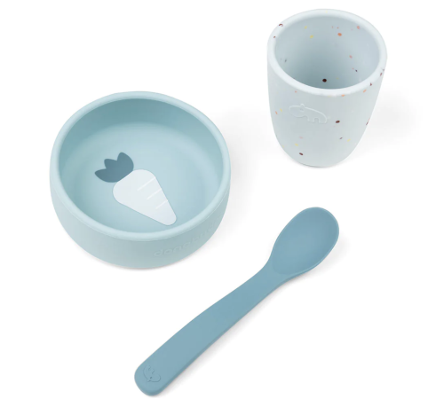 Silicone first meal set - blue