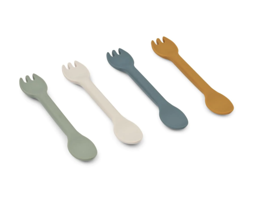 Jan 2 in 1 cutlery 4-pack-faune green multi mix