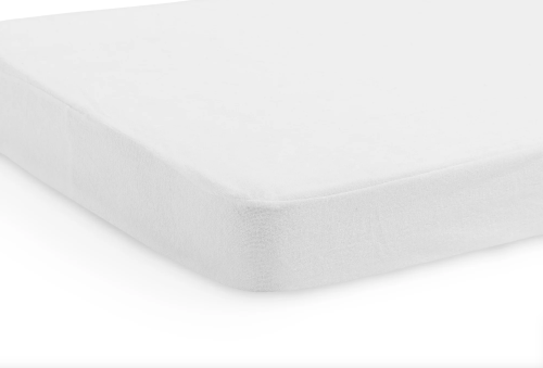 Водоустойчив хавлиен чаршаф с ластик за детско креватче - бяло