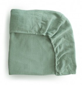 Изключително мек муселинов чаршаф за детско креватче - бледо зелено