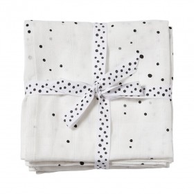 Burp cloth 2-pack Dreamy dots White
