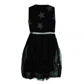Ballerina dress with a star pattern - black