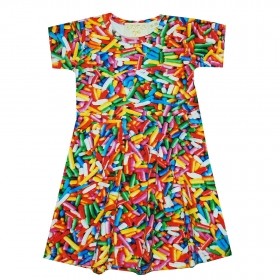 Children's dress with а candy pattern