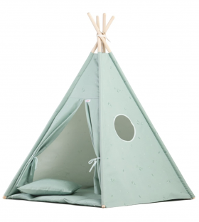 Комплект детска палатка "типи"- ментово зелено